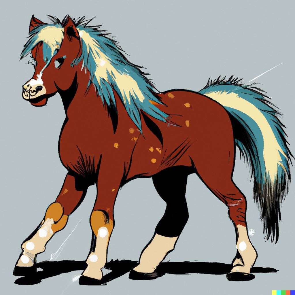 a horse, comic book illustration, toon style